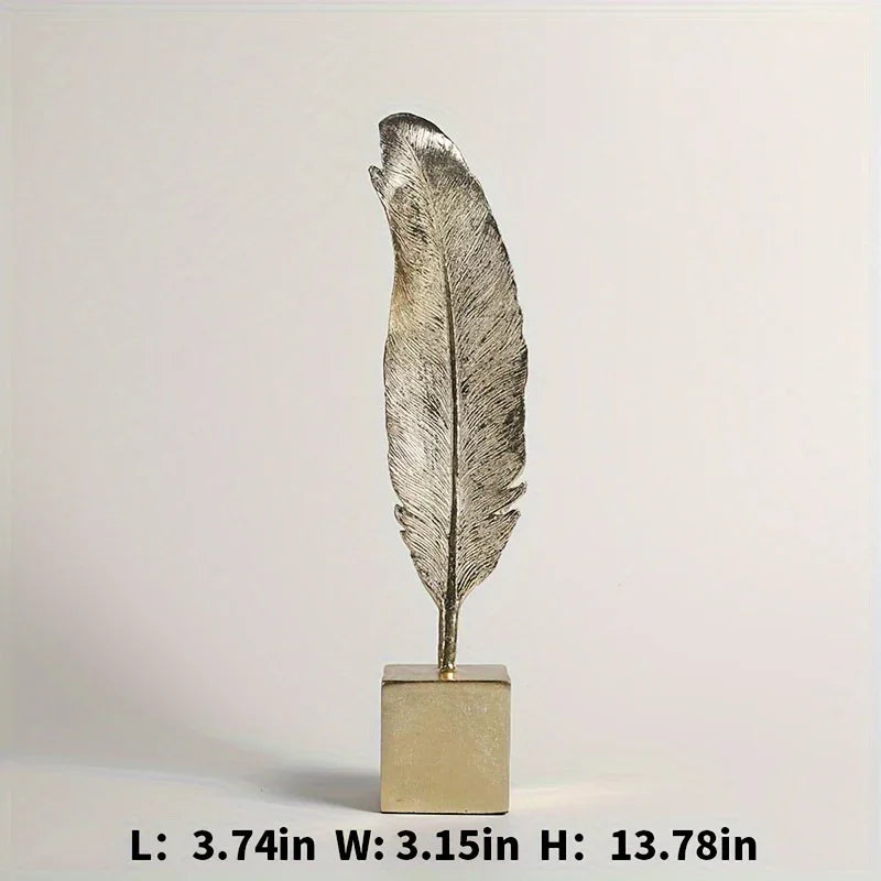 Feathered Aluminum Metal Decorative Bird Sculpture - Accent Figurine Home Decor Statue - House Of Avana