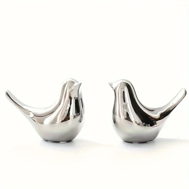 Bird Statue - Ceramic Small, angled view - House Of Avana