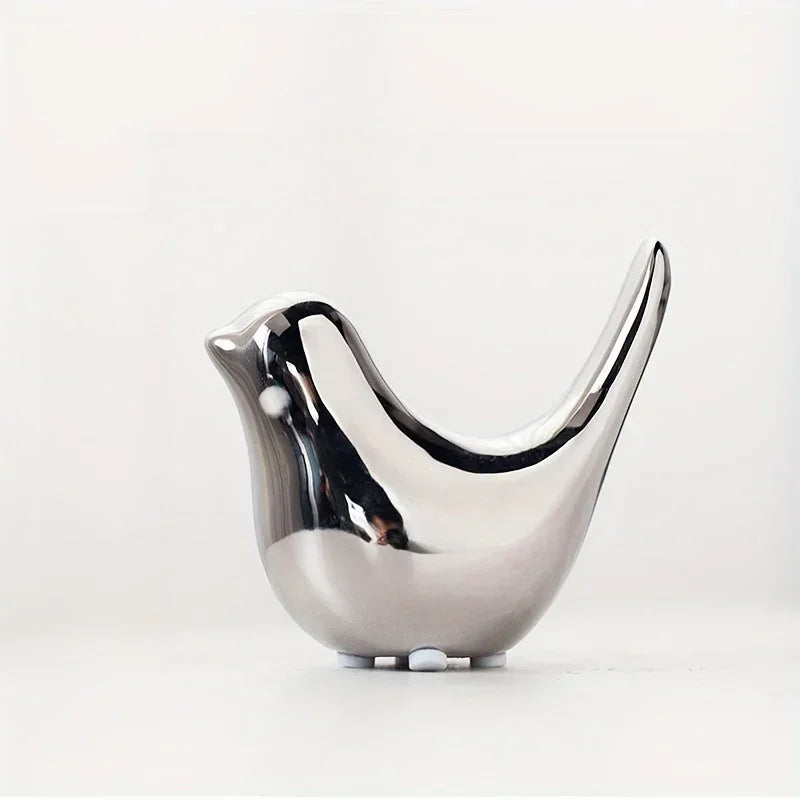 Bird Statue - Ceramic Small, angled view - House Of Avana