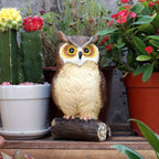 7, 3" Resin Owl Statue - Handcrafted Outdoor Garden Decor, Freestanding Animal Sculpture for Patio,... - House Of Avana