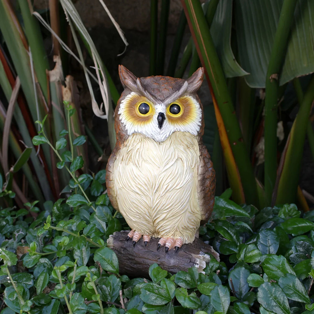 7, 3" Resin Owl Statue - Handcrafted Outdoor Garden Decor, Freestanding Animal Sculpture for Patio,... - House Of Avana