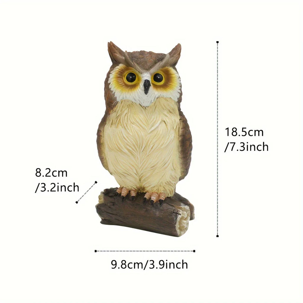 7, 3" Resin Owl Statue - Handcrafted Outdoor Garden Decor, Freestanding Animal Sculpture for Patio,... - House Of Avana