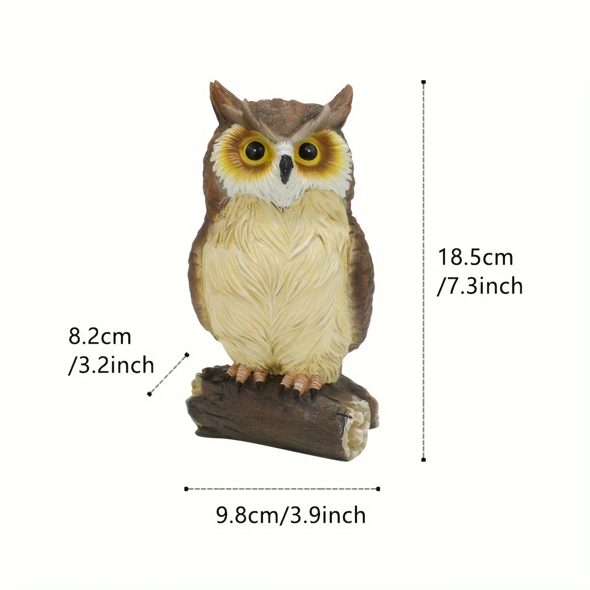 7, 3" Resin Owl Statue - Handcrafted Outdoor Garden Decor, Freestanding Animal Sculpture for Patio,... - House Of Avana