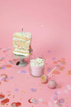 Birthday Cake Container Candle, front view - House Of Avana