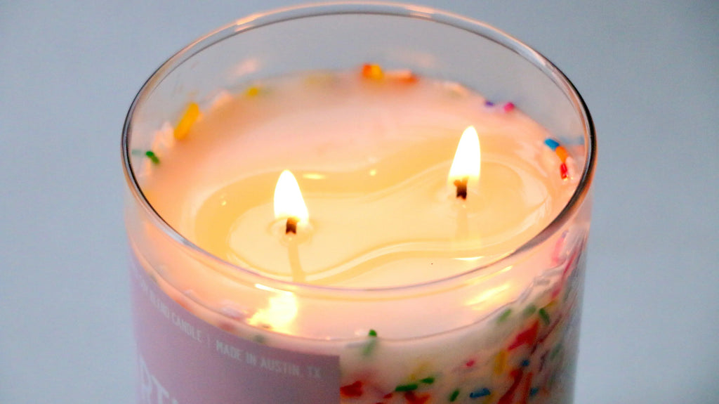 Birthday Cake Container Candle, top view - House Of Avana