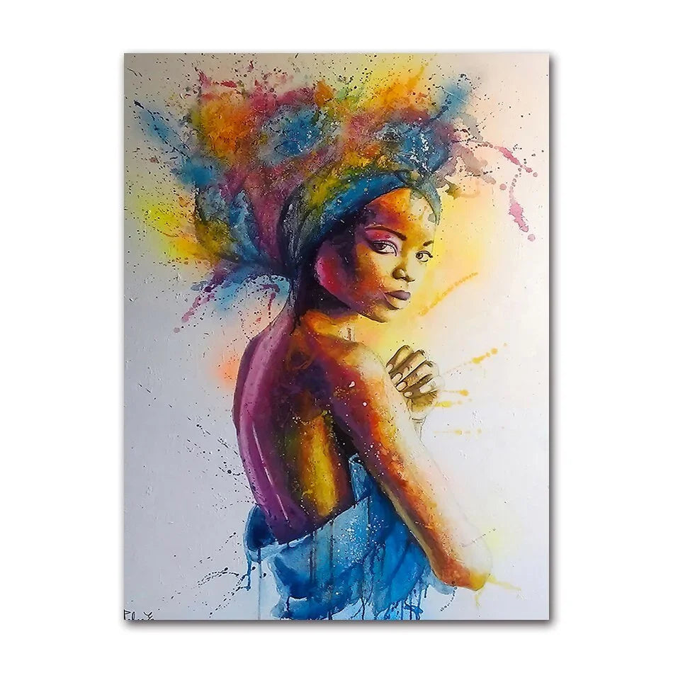 African Black Woman Graffiti Art Posters and Prints Abstract African Girl Canvas Paintings on the Wall... - House Of Avana