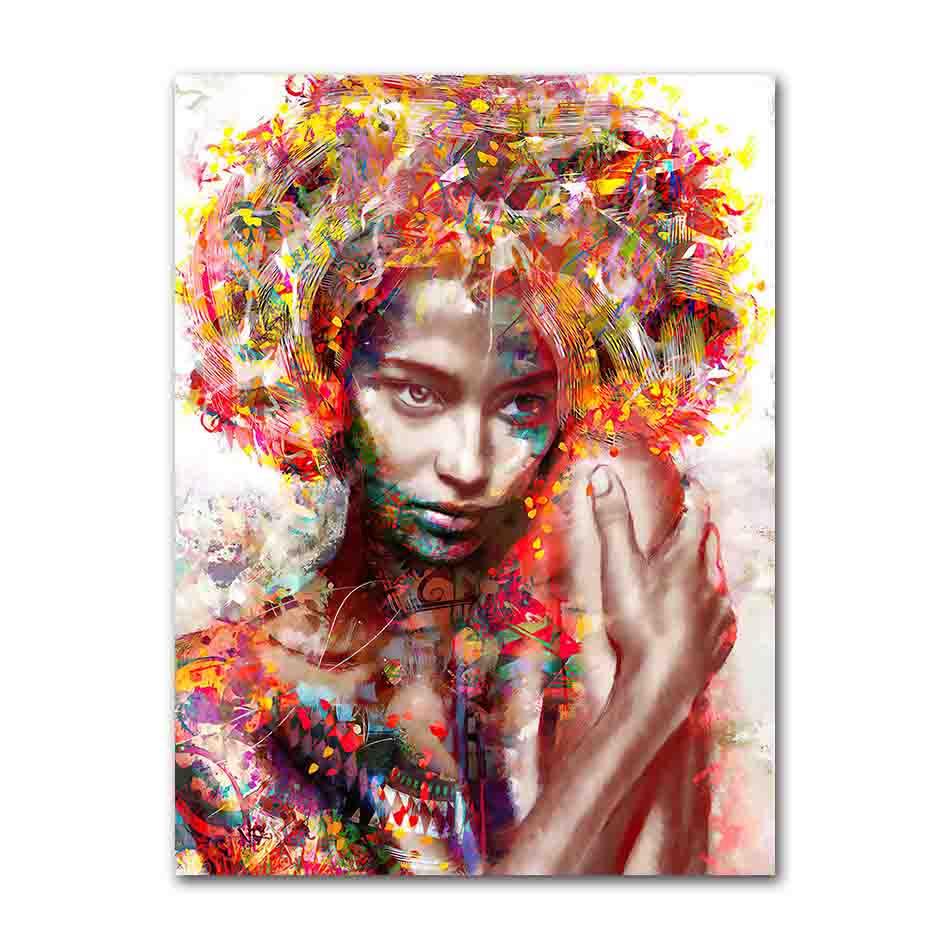 African Black Woman Graffiti Art Posters and Prints Abstract African Girl Canvas Paintings on the Wall... - House Of Avana