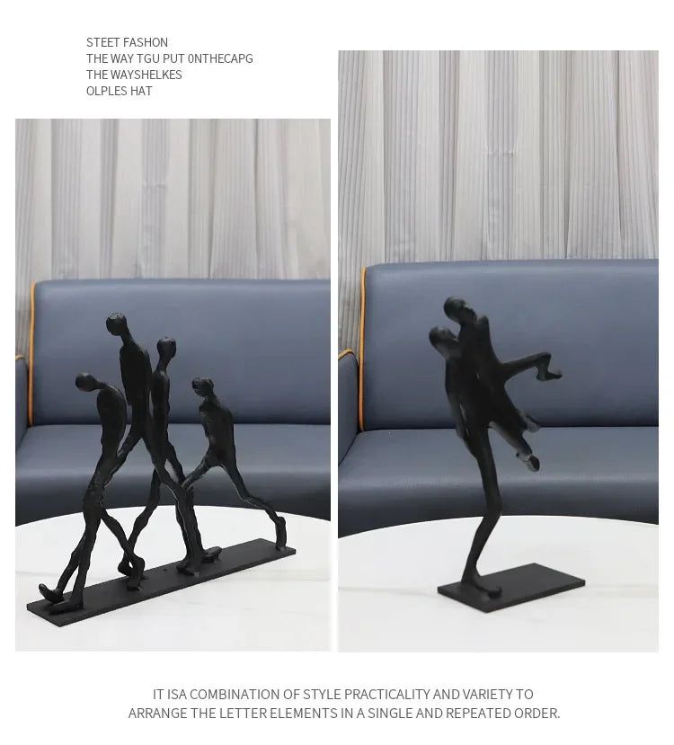 Abstract Figurine - Black Modern Movement Decor, alternate view - House Of Avana