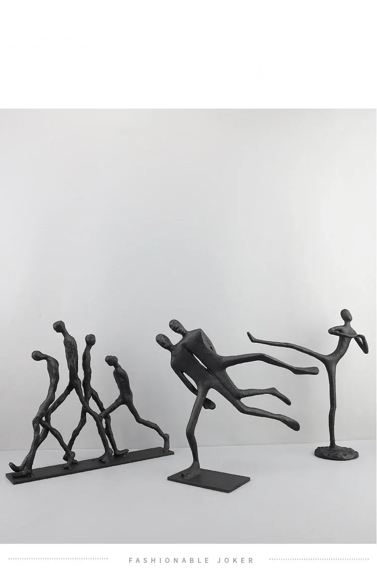 Abstract Figurine - Black Modern Movement Decor, angled view - House Of Avana