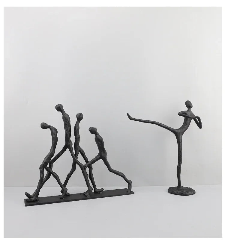 Abstract Figurine - Black Modern Movement Decor, angled view - House Of Avana