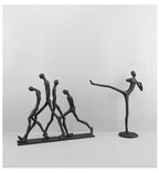 Abstract Figurine - Black Modern Movement Decor, angled view - House Of Avana
