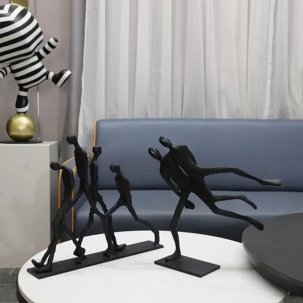 Abstract Figurine - Black Modern Movement Decor, back view - House Of Avana