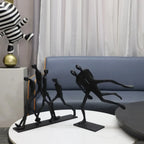 Abstract Figurine - Black Modern Movement Decor, back view - House Of Avana