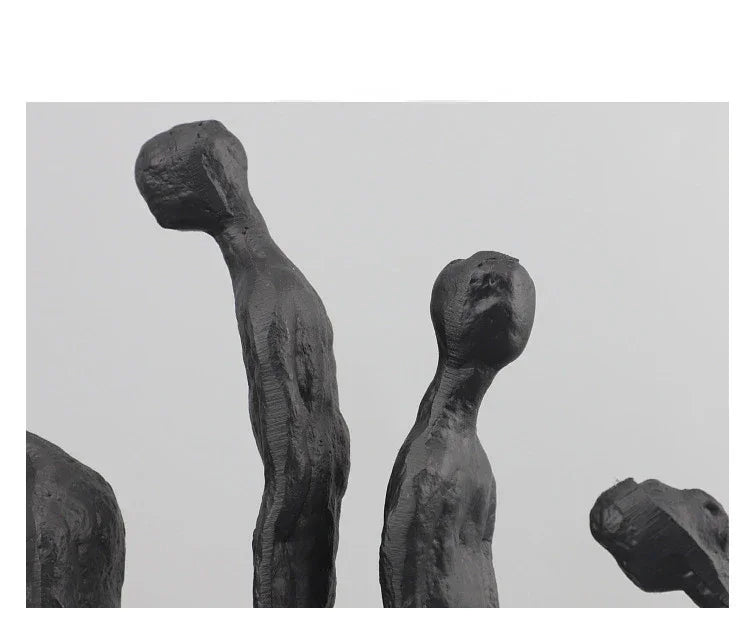 Abstract Figurine - Black Modern Movement Decor, close-up view - House Of Avana