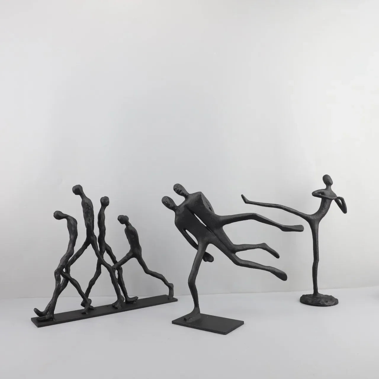 Abstract Figurine - Black Modern Movement Decor, front view - House Of Avana