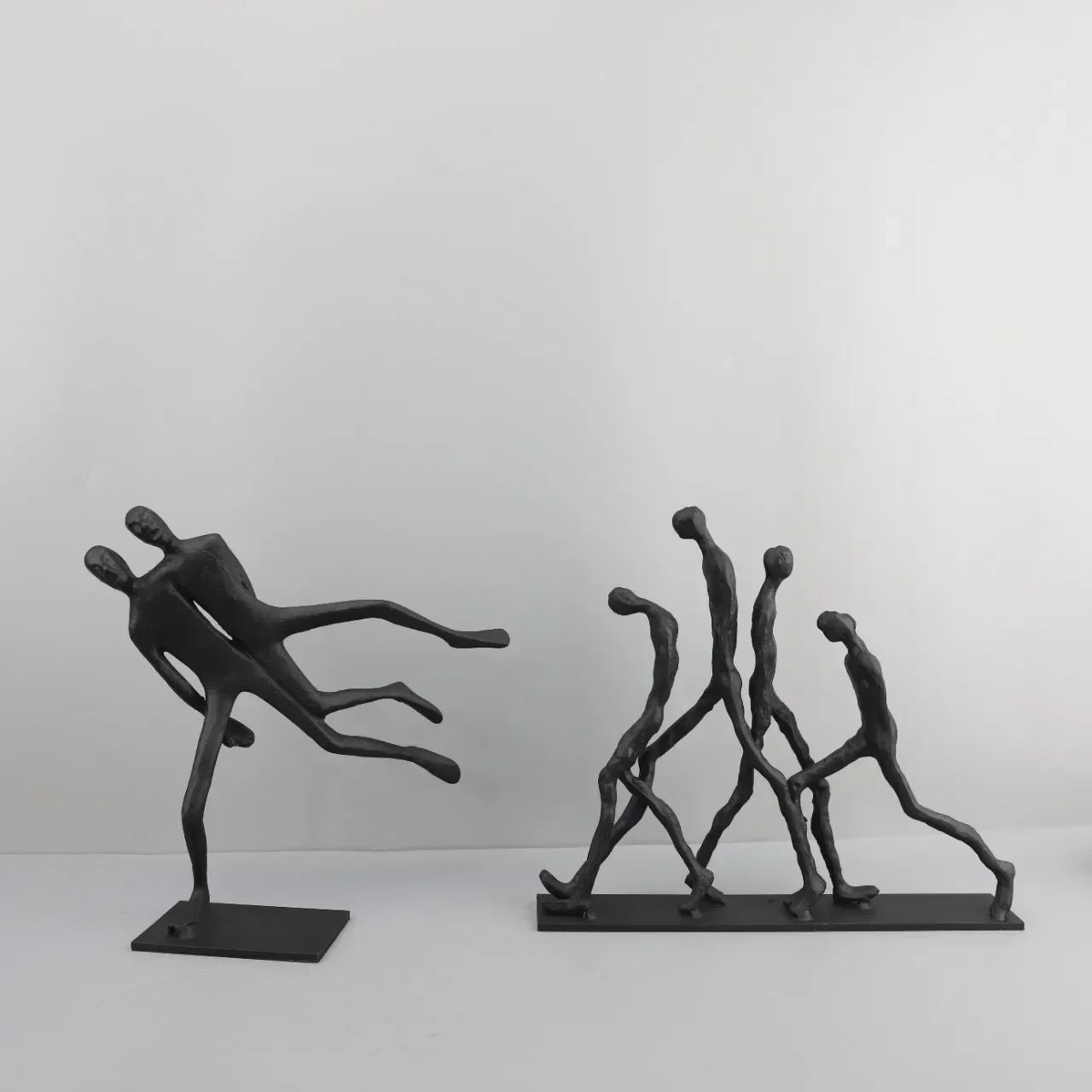 Abstract Figurine - Black Modern Movement Decor, side view - House Of Avana