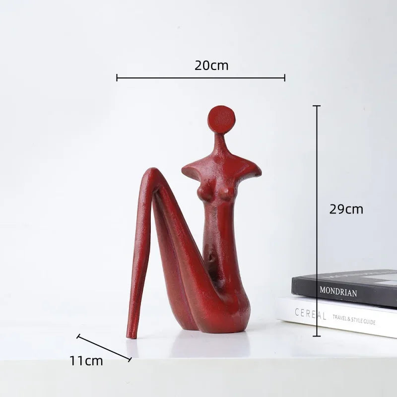 Abstract Metal Figurine - Black Female Sculpture, close-up view - House Of Avana