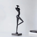 Abstract Metal Figurine - Black Female Sculpture, side view - House Of Avana