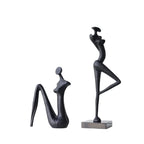 Abstract Metal Figurine - Black Female Sculpture, top view - House Of Avana