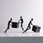 Abstract Figurine - Black Geometric Desktop Sculpture, alternate view - House Of Avana