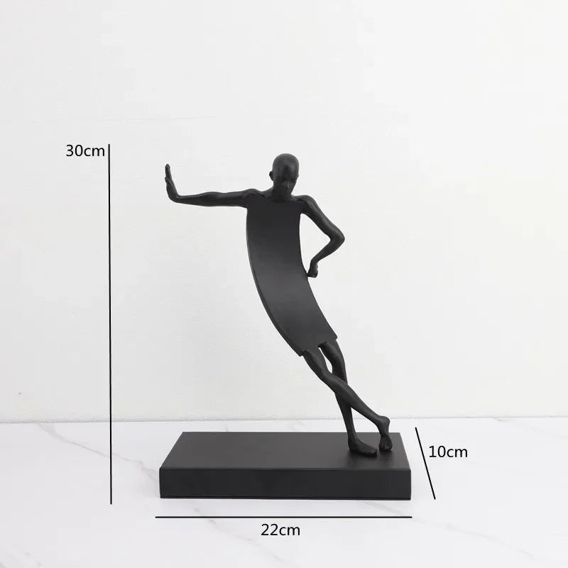 Abstract Figurine - Black Geometric Desktop Sculpture, alternate view - House Of Avana