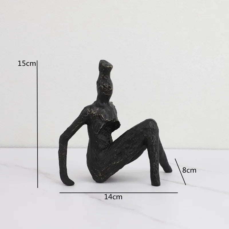 Abstract Figurine - Black Geometric Desktop Sculpture, alternate view - House Of Avana