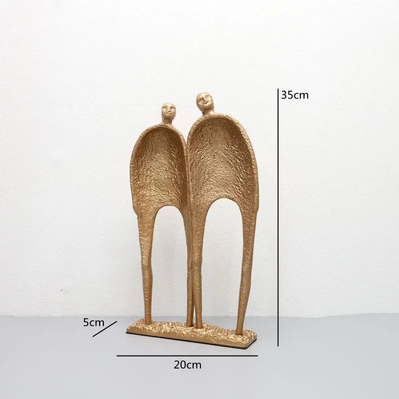 Abstract Figurine - Black Geometric Desktop Sculpture, alternate view - House Of Avana