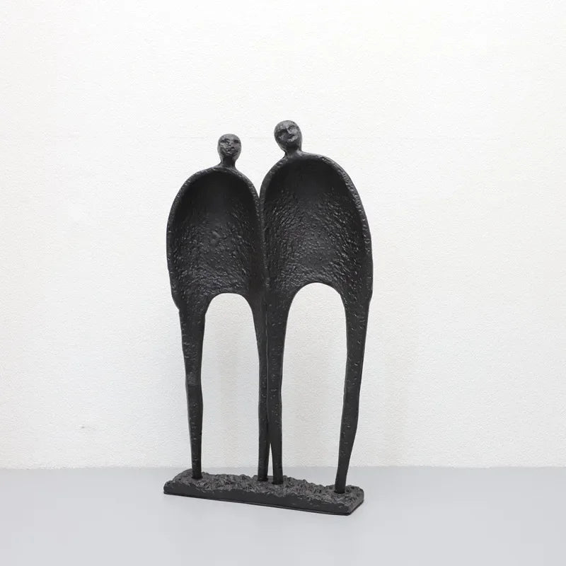 Abstract Figurine - Black Geometric Desktop Sculpture, alternate view - House Of Avana