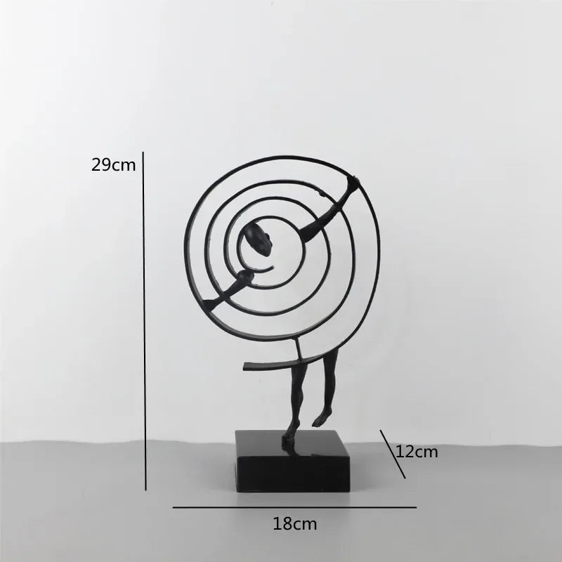 Abstract Figurine - Black Geometric Desktop Sculpture, in-use display - House Of Avana