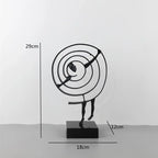 Abstract Figurine - Black Geometric Desktop Sculpture, in-use display - House Of Avana