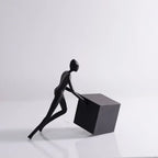 Abstract Figurine - Black Geometric Desktop Sculpture, lifestyle image - House Of Avana