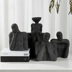 Ceramic Ornaments Abstract Portrait Sculpture Black Thinking Figures Decorative Figurines Home... - House Of Avana