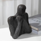 Ceramic Ornaments Abstract Portrait Sculpture Black Thinking Figures Decorative Figurines Home... - House Of Avana