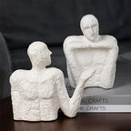 Ceramic Ornaments Abstract Portrait Sculpture Black Thinking Figures Decorative Figurines Home... - House Of Avana