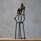 Modern Iron Sculpture - Abstract Figure Black, front view - House Of Avana