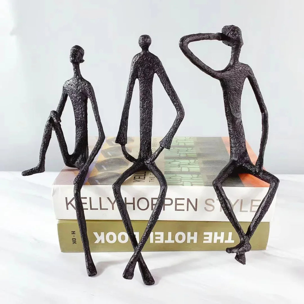 Modern Black Figure - Abstract Iron Sculpture, lifestyle image - House Of Avana