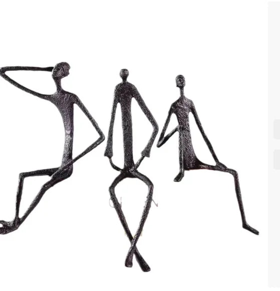 Modern Black Figure - Abstract Iron Sculpture, top view - House Of Avana
