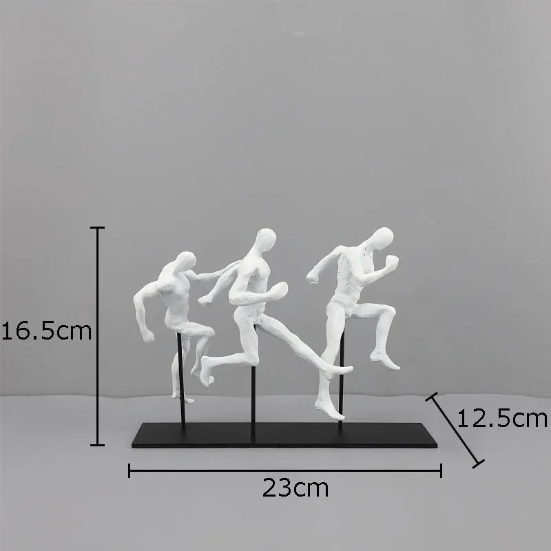 Black Cast Iron Running Figures Sculpture Desk Decoration Crafts Ornaments Abstract Characters Statue... - House Of Avana
