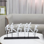 Black Cast Iron Running Figures Sculpture Desk Decoration Crafts Ornaments Abstract Characters Statue... - House Of Avana