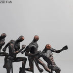 Black Cast Iron Running Figures Sculpture Desk Decoration Crafts Ornaments Abstract Characters Statue... - House Of Avana