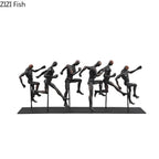 Black Cast Iron Running Figures Sculpture Desk Decoration Crafts Ornaments Abstract Characters Statue... - House Of Avana