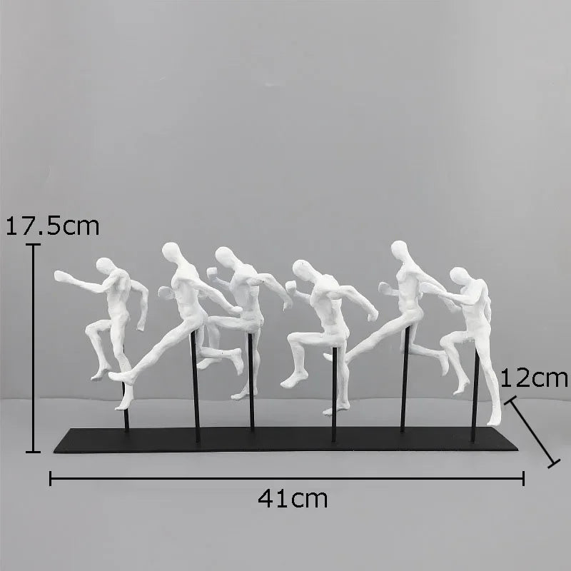 Black Cast Iron Running Figures Sculpture Desk Decoration Crafts Ornaments Abstract Characters Statue... - House Of Avana