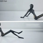 Black Cast Iron Crafts Seated Figures Statue Room Aesthetics Decor Ornaments Abstract Character Metal... - House Of Avana