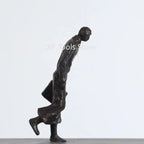 Modern Abstract Statue - Black Metal Framed Figures, detail shot - House Of Avana