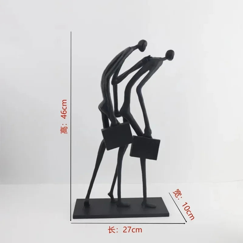 Abstract Statue - Modern Black Pedestal, alternate view - House Of Avana