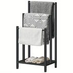 Black, Greige and Black, Rustic Brown and Black, Free Standing Towel Rack, Tier Blanket Rack, Blanket... - House Of Avana