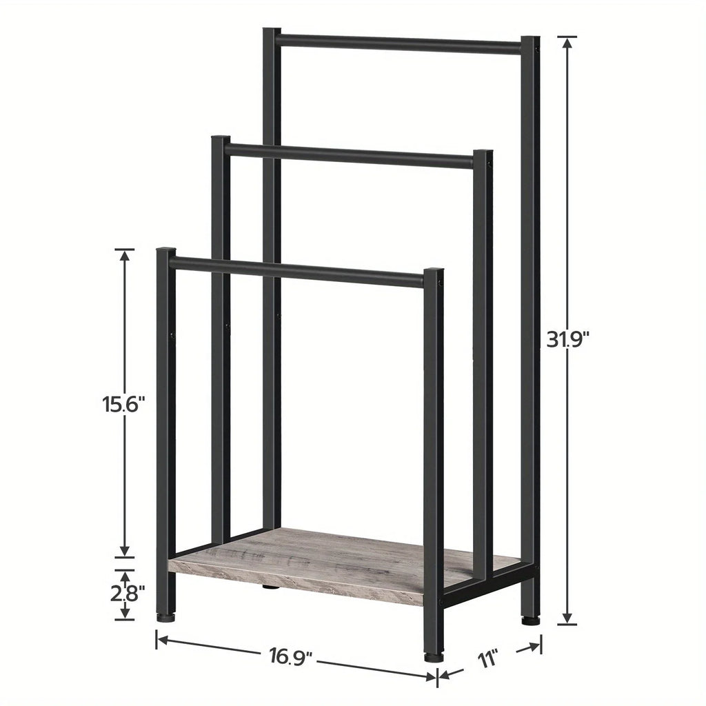 Black, Greige and Black, Rustic Brown and Black, Free Standing Towel Rack, Tier Blanket Rack, Blanket... - House Of Avana