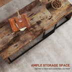 Coffee Tables Nesting Table Set of Side Table W/ Metal Frame for Living Room Bedroom Black & Brown - House Of Avana