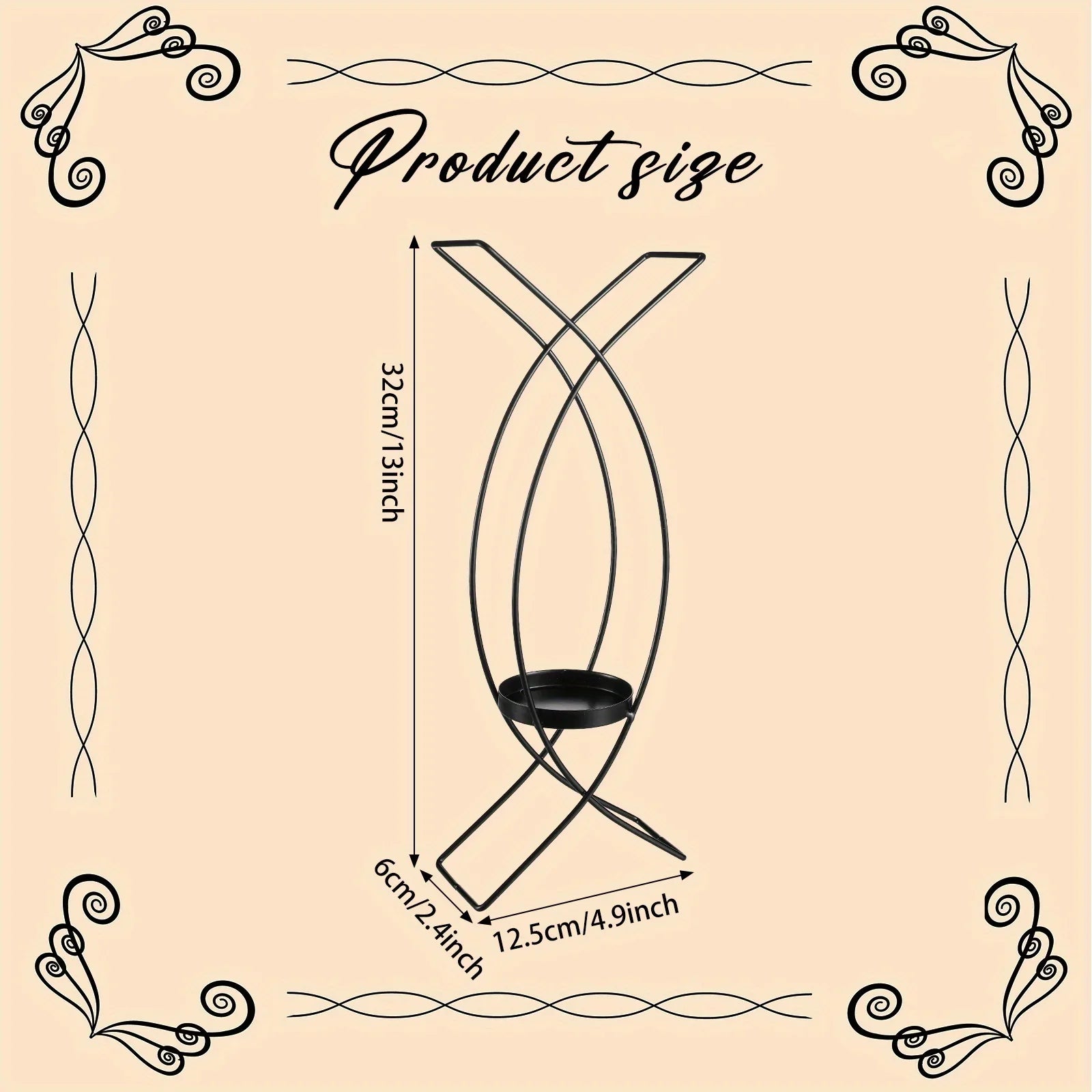 S Wall Mounted Black Metal Wrought Iron Candle Holder, Candle Wall Lamp Set, Wall Candle Holder Wall... - House Of Avana