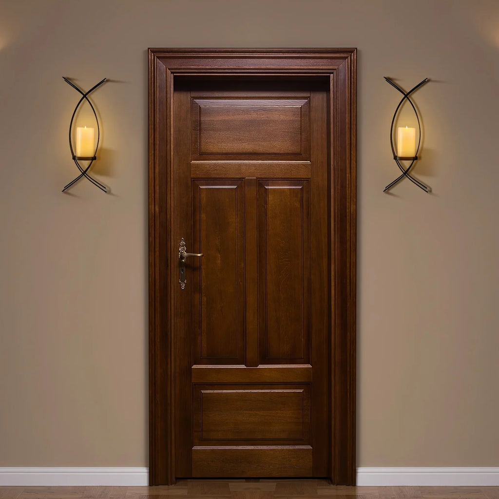 S Wall Mounted Black Metal Wrought Iron Candle Holder, Candle Wall Lamp Set, Wall Candle Holder Wall... - House Of Avana